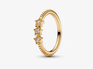 Pandora 162333c01-56 Anello Stelle Celesti Placcatura in Oro taglia 56 - Foto 1 di 1