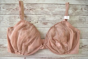 Victoria's Secret 38DD *MUY SEXY* DEMI SUJETADOR CORTE BAJO BRILLO PURO SIN FORRO Beige - Imagen 1 de 7