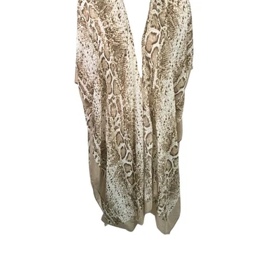 Кимоно Nicole Miller New York с принтом из змеиной кожи с открытой передней частью один размер новое из вискозы - Изображение 1 из 4