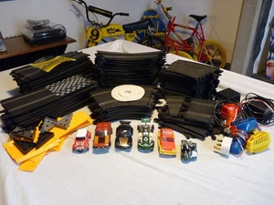 BIG VINTAGE SCALEXTRIC JOB LOT, TRACK & 6 CARS ECT-METRO, MINI, MARCH, MOTORBIKE - Picture 1 of 18