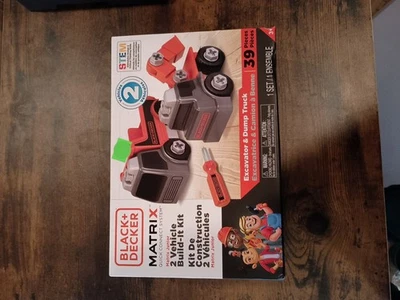 Black and Decker Matrix 2-Vehicle Build-it Kit Excavator and Dump Truck Toy New - Image 1 of 3