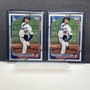 Lote de (2) 2024 Bowman YOSHINOBU YAMAMOTO RC #36 LA Dodgers Rookie - Imagen 1 de 17