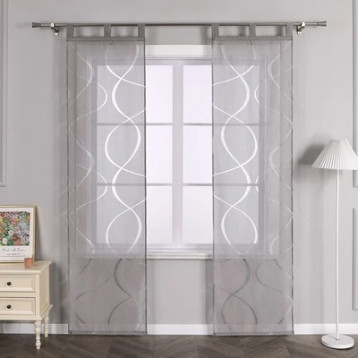 2er Schiebegardine mit Schlaufen Flächenvorhang Transparent Schiebevorhänge Weiß - Bild 1 von 4