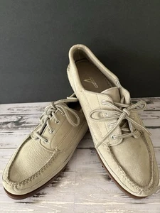Men’s Sperry Top-Sider Suede Leather Laced Boat Shoe Light Tan Size 9 NEW - Picture 1 of 8