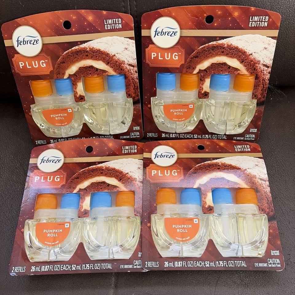 8 Febreze Plug ROLLO CALABAZA 2024 recargas perfumadas ambientador edición limitada 8ct Foto 1 de 1