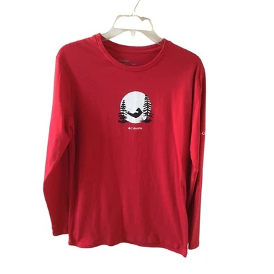 Columbia Para Hombre Pijama Rojo Dormir Top Camisa Oso en Hamaca Talla S Foto 1 de 4