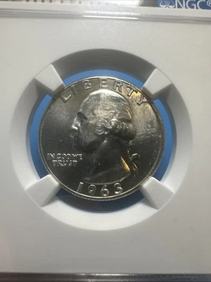 1963 25C Washington Quarter Dollar NGC  MS66  (011) - Image 1 of 4