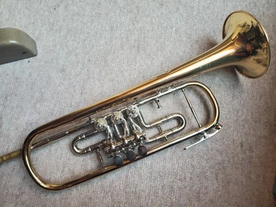 Schöne alte & seltene Trompete, hohe Tonhöhe? "Heckelschlange" von "Miraphone" - Bild 1 von 4