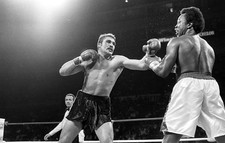 Gerrie Coetzee Lands A Punch Against Michael Dokes 1 Old Boxing Photo
