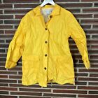 Vintage Spanner Sport Rain Coat Jacket Yellow Button Up Long Sleeve Solid 1990s