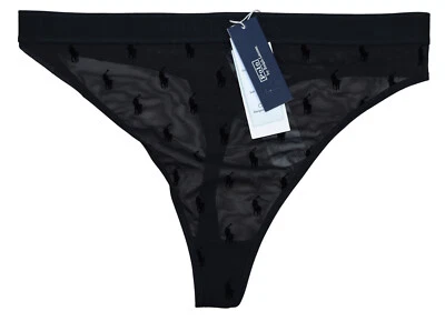 Polo Ralph Flocado Poni Polo Jugador Tanga de tiro alto Panty Ropa interior para mujer XL NUEVO CON ETIQUETAS Foto 1 de 2
