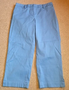 Womens Pants-TALBOTS-blue cotton stretch "perfect skimmer"-8 - Picture 1 of 4