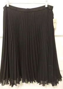 Nwts Coldwater Creek Ladies Size 12 Black Pleated Lined Polyester Skirt - Picture 1 of 9