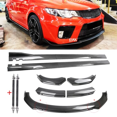 For Kia Forte Koup 2010-2017 Front Lip Chin Bumper Spoiler Carbon Fiber Body Kit Foto 1 de 4