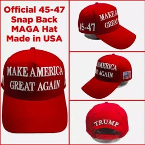 Red & White Official Trump 45-47 Make America Great Again 2024 MAGA Hat - Picture 1 of 5