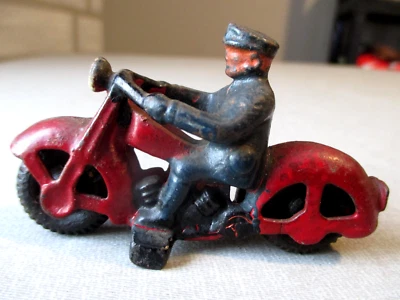 DE COLECCIÓN 1930 HIERRO FUNDIDO MOTOCICLETA POLICÍA - HUBLEY - CAMPEÓN HARLEY INDIO JUGUETE - 3" Foto 1 de 4