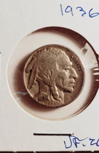 1936 P BUFFALO INDIAN HEAD NICKEL VERY FINE CONDITION - Bild 1 von 3