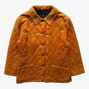 Chaqueta acolchada vintage Y2K para mujer Barbour naranja desteñida, granjero de caza británico - Imagen 1 de 5