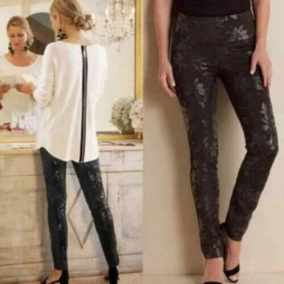 SOFT SURROUNDINGS TWILIGHT FLORAL PANTS SIZE PS P Pull On Stretch - Image 1 of 4