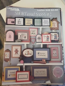 Vintage Leisure Arts SHORT AND SASSY #2 cross stitch PATTERNS #548 sayings quote - Picture 1 of 2