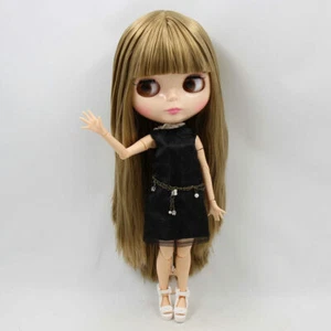 12" Blythe doll Nude Blonde Straight Hair with bangs JOINT 1/6 bjd makeup lips - Picture 1 of 5