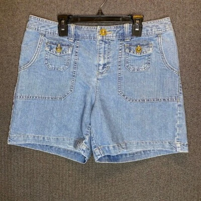 Pantalones Cortos Cherokee Para Mujer 8 Azul Denim 5" Entrepierna Informal Exterior Estilo Vintage  Foto 1 de 4