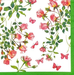 T617# 3x Servilletas de Papel Individuales para Decoupage Rojo Mini Rosa Flor Excursor Patrón - Imagen 1 de 10