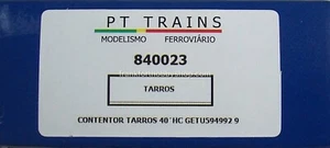 PT TRAINS #840023 HO 40 ' HC CONTAINER TARROS ROAD #GETU594992 9 - Picture 1 of 10