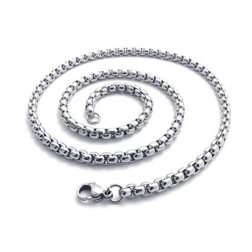 VETEMENTS Collana catena scatola acciaio inox lunghezza 23 6" larghezza 3 0 mm moda fai da te gioielli