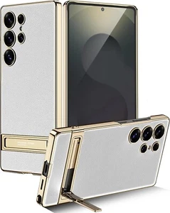 For Samsung Galaxy S25 Ultra Gold Electroplated PC Frame Heavy Duty Case - Picture 1 of 13