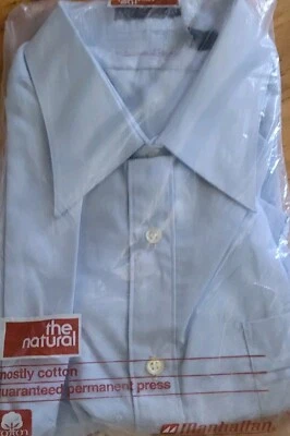 Oscar De La Renta Vintage New, 17.5 34/35, Pale Blue Long Sleeve Button Down  - Image 1 of 4