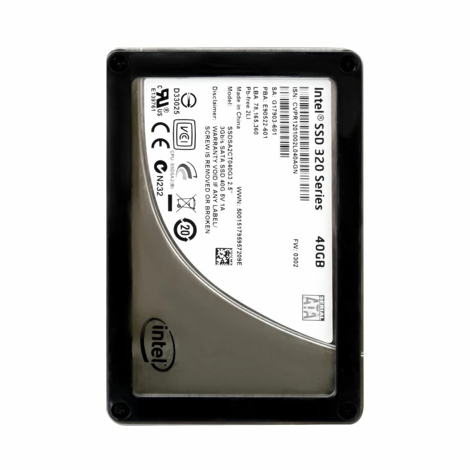 FESTPLATTE INTEL 320 SERIES 40GB MLC SSD SATA II SSDSA2CT040G3 2.5'' Zoll - Image 1 of 3