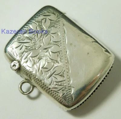 Antique Solid Sterling Silver Vesta Case Matchsafe 1910 Hallmark By Thomas Hayes - Image 1 of 4