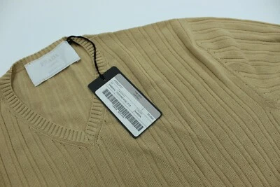 Prada Milano Scollo "V" algodón visc. Camisa Suéter Beige F.12 UMM40A Talla 50,0 Foto 1 de 4