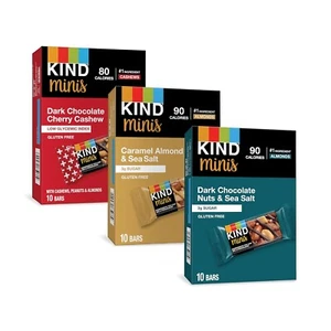 KIND Bar Minis, Variety Pack, Dark Chocolate Nuts and Sea Salt, Caramel Almond - Picture 1 of 3
