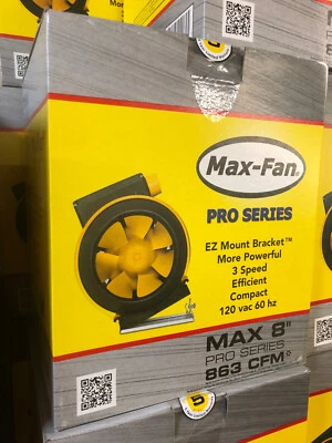 Can Fan MAX FAN PRO 8" Inline Exhaust Mixed Flowed Fan blower (863 CFM) - Image 1 of 3