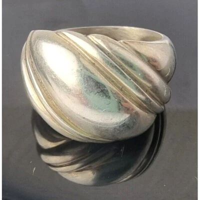 Anillo Kabana Plata Esterlina 925 Cúpula Banda Talla 7 Cielo Foto 1 de 4