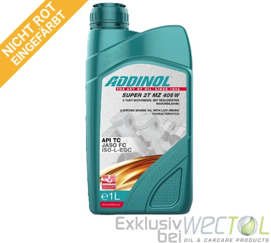 1 x 1 Liter Addinol SUPER 2T MZ 406 W NEUTRAL / NICHT ROT EINGEFÄRBT / EXCLUSIV