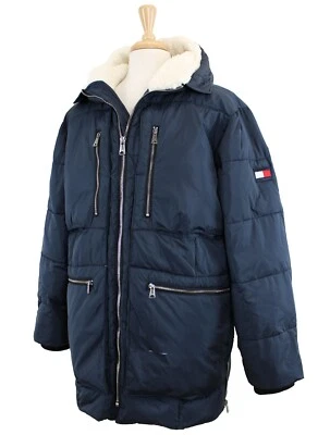 Abrigo parka con capucha Tommy Hilfiger para hombre peso pesado longitud media 7 bolsillos precio de venta sugerido por el fabricante 350 USD Foto 1 de 4