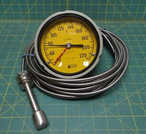 Weksler 4.5" 40-220°F Capillary Actuated Thermometer 413AA00RJ28Y, 4.75" Probe - Picture 1 of 7