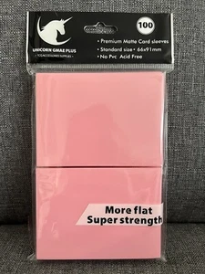 100 Premium Card Sleeves, Light Pink, Matte Card Sleeves, Standard TCG Sleeves - Picture 1 of 1