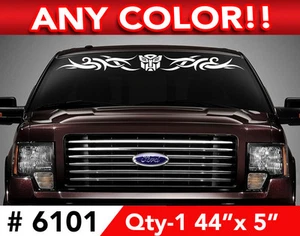 TRANSFORMERS AUTOBOT TRIBAL WINDSHIELD DECAL STICKER 44"wx5  Any 1 color - Picture 1 of 4