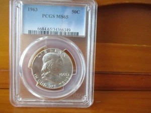 1963 PCGS MS 65 Silber Franklin Half Dollar - Bild 1 von 4