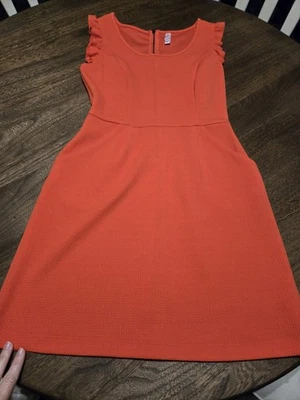 Vestido para mujer Xhilaration naranja sin mangas línea A volantes hasta la rodilla PEQUEÑO Foto 1 de 4