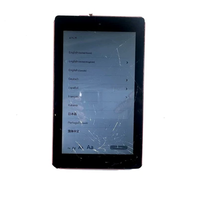 Amazon Fire 7 9th Generation 16GB Wi-Fi Alexa 2019 Purple M8S26G Smashed Screen - Image 1 of 4