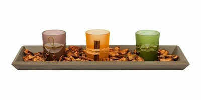 Teelichthalter Set Teelicht Tablett Kerzenschale Kerze Deko Brett Schale Holz - Bild 1 von 3