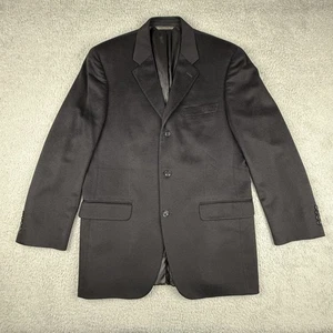 Loro Piana Blazer Mens 42L Black 100 Cashmere Canada Italy Sport Coat Jacket EUC - Picture 1 of 20