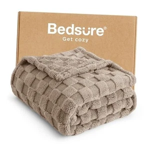 Twin XL Decke für Bett - super weich gemütlich Twin XL (66" x 90") hell taupe - Bild 1 von 8