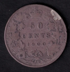 Canada 1900 50c Silver Half Dollar Queen Victoria .925 Silver G - Picture 1 of 2