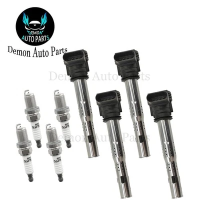 4pcs Ignition Coil and Spark Plug For 2006-2010 Volkswagen Passat 2.0L L4 — 第 1/4 张图片